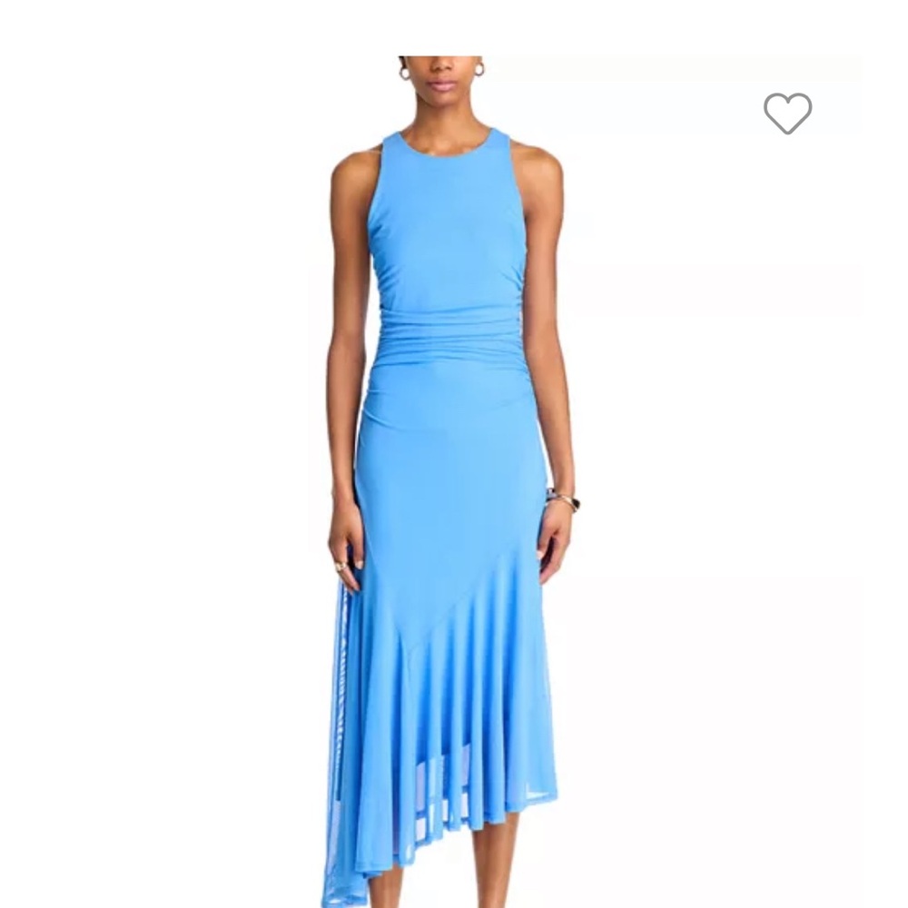 Steve Madden Blue Asymmetrical Ruched Cocktail Dress